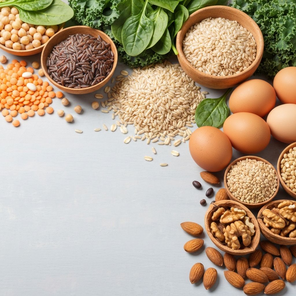 Whole grains and eggs as B vitamin sources